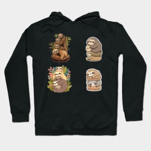 sloth stack stickers pack Hoodie